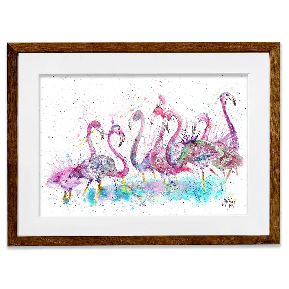 Flamingo Gathering Framed Art Print Flamingo Gathering Framed Art Print wall art product Jamie Taylor