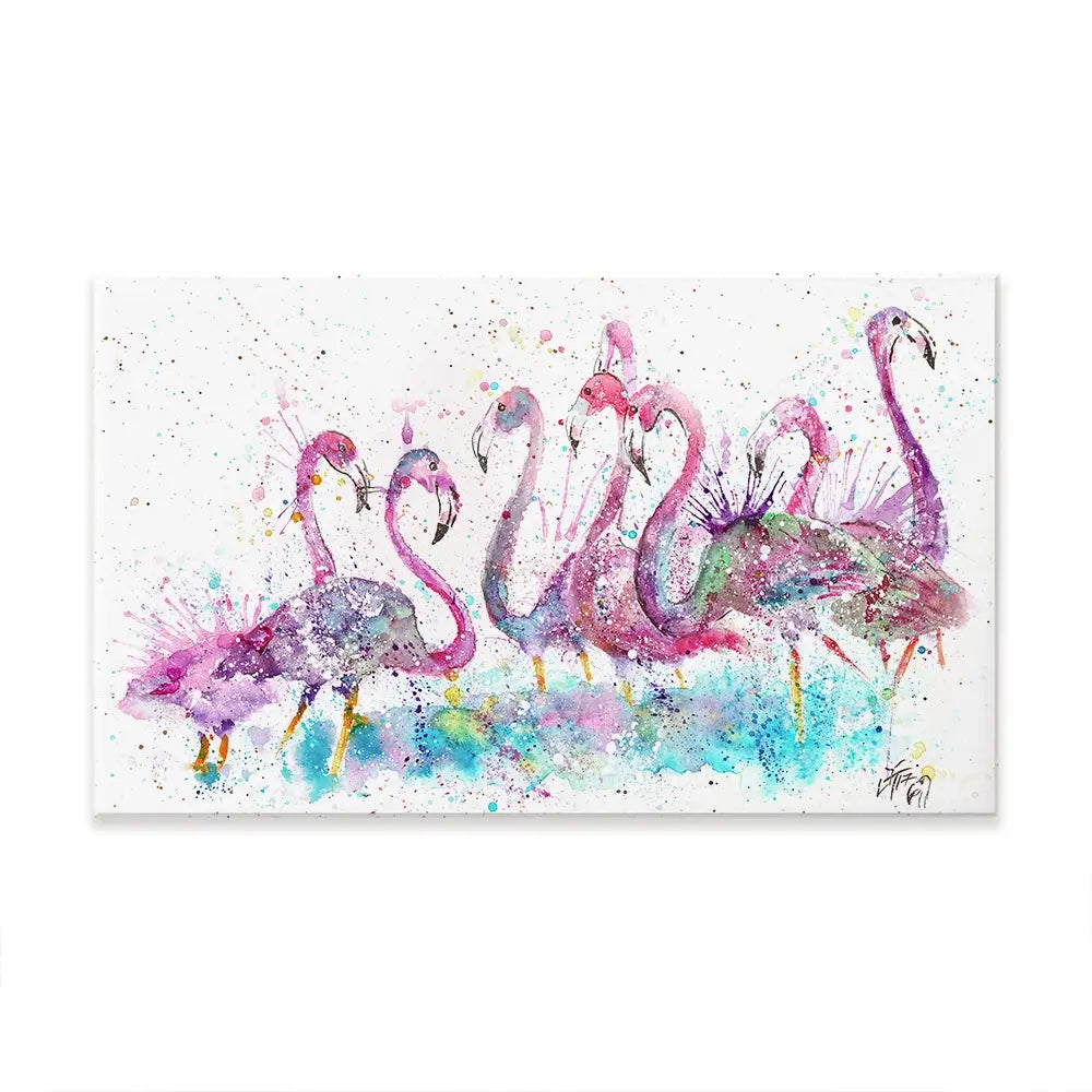 Flamingo Gathering Oversized Canvas Print Flamingo Gathering Oversized Canvas Print wall art product Jamie Taylor