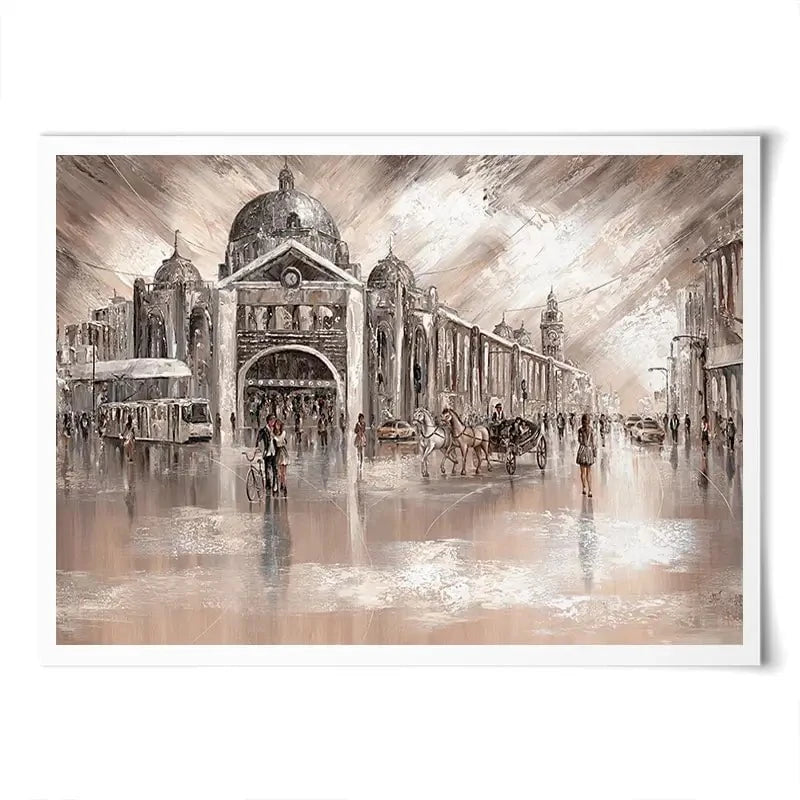 Flinders Street Railway Station Art Print Flinders Street Railway Station Art Print wall art product Isabella Karolewicz