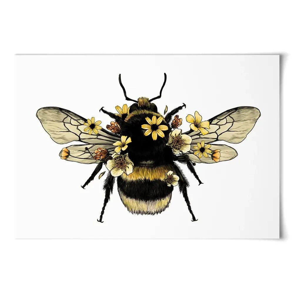 Floral Bumblebee Art Print Floral Bumblebee Art Print wall art product Serafima Dashkevich / Shutterstock