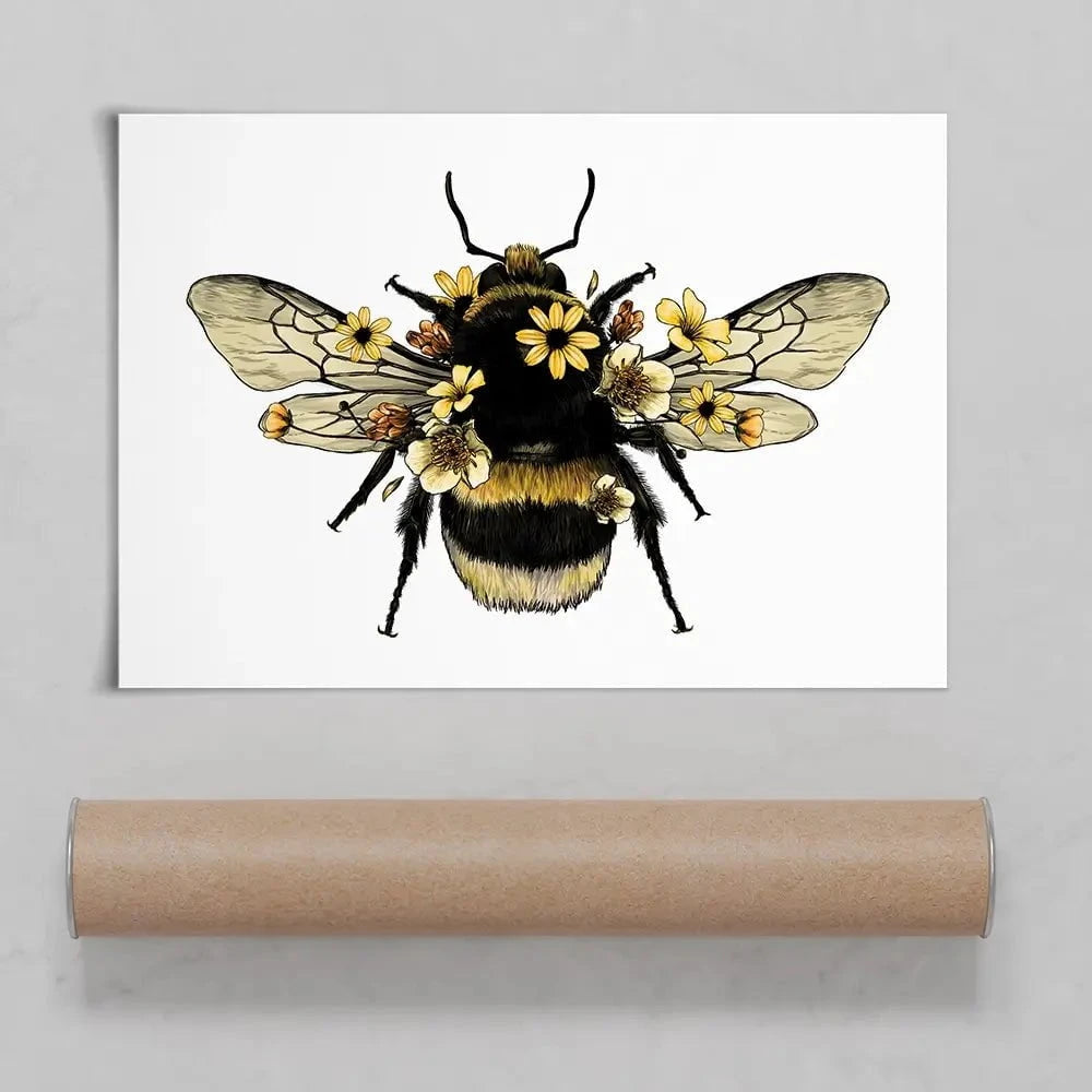 Floral Bumblebee Art Print Floral Bumblebee Art Print wall art product Serafima Dashkevich / Shutterstock