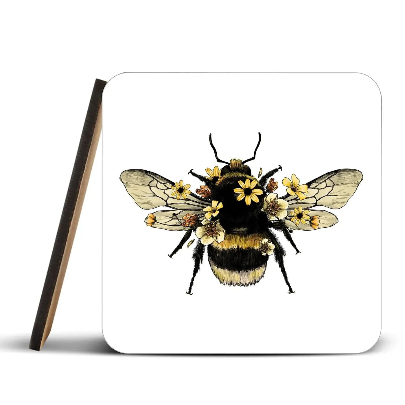 Floral Bumblebee Coaster Set Floral Bumblebee Coaster Set wall art product Serafima Dashkevich / Shutterstock