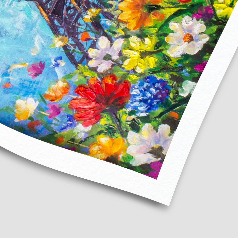 Floral Eiffel Tower Art Print wall art product / Shutterstock