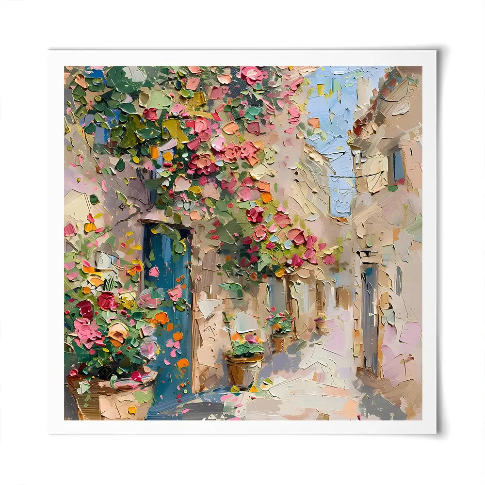 Floral Filled Streets Square Art Print Floral Filled Streets Square Art Print wall art product Elena Avanesova