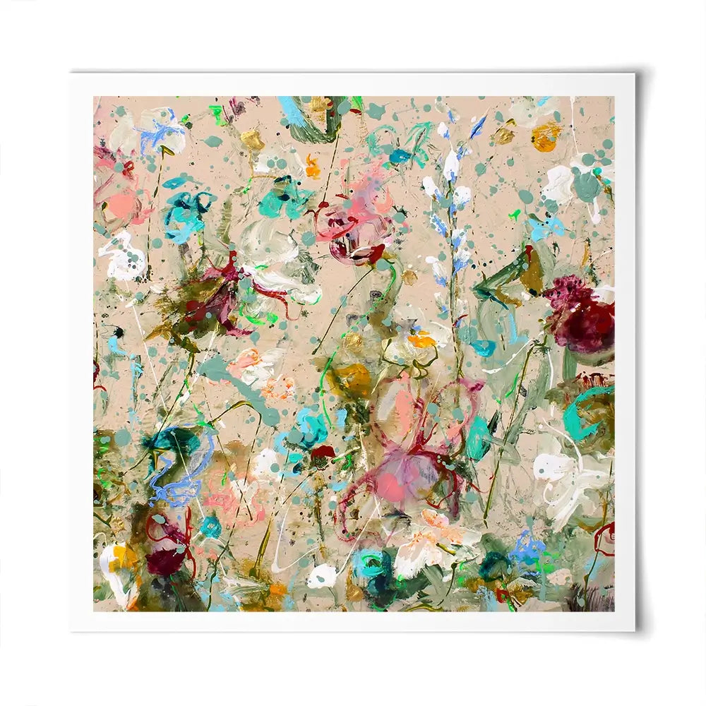 Flower Feeling Square Art Print Flower Feeling Square Art Print wall art product Art Print Shop
