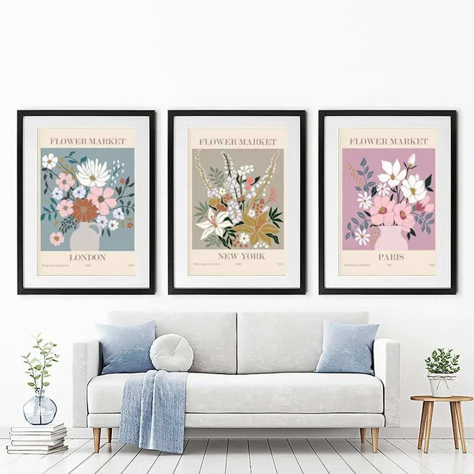 Flower Market Framed Art Print Trio Flower Market Framed Art Print Trio wall art product Lana Brow / Shutterstock