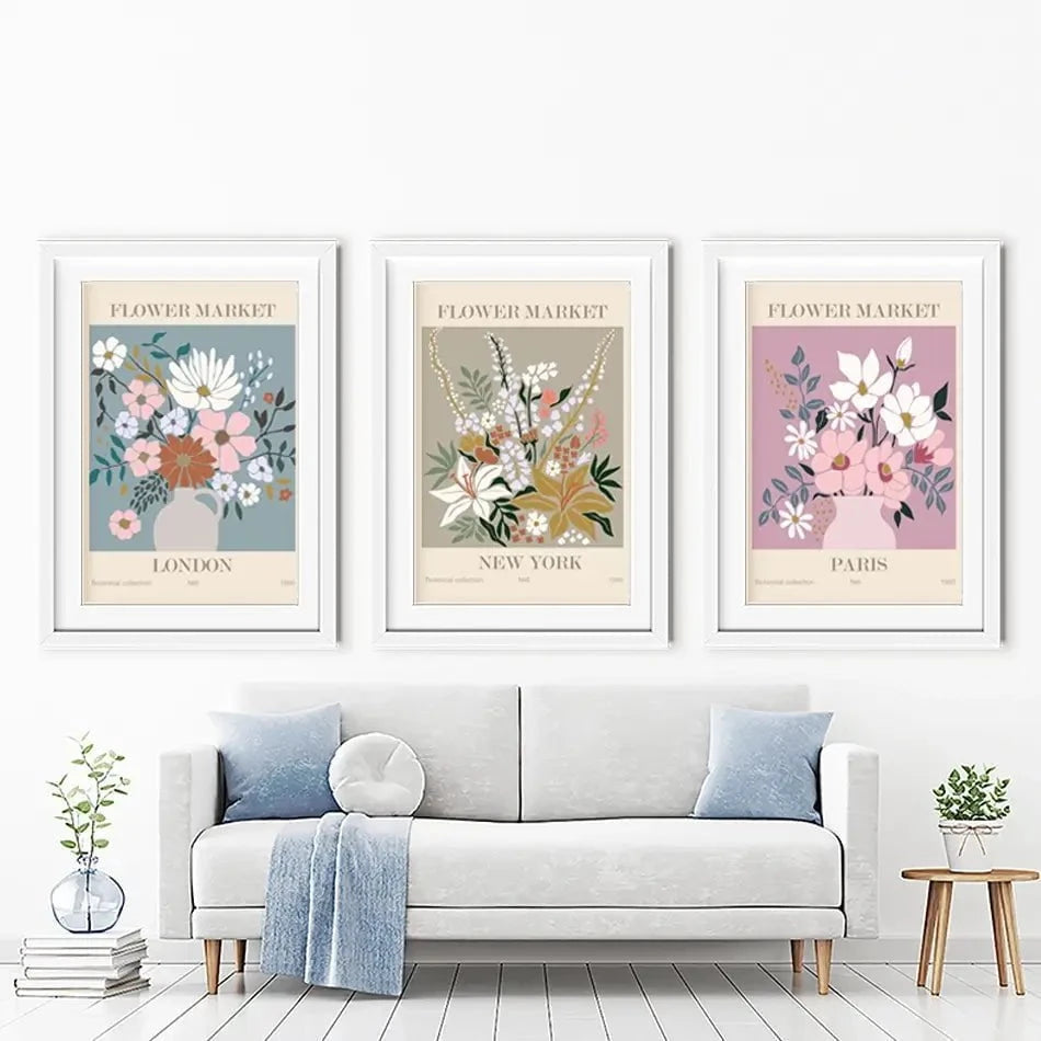 Flower Market Framed Art Print Trio Flower Market Framed Art Print Trio wall art product Lana Brow / Shutterstock
