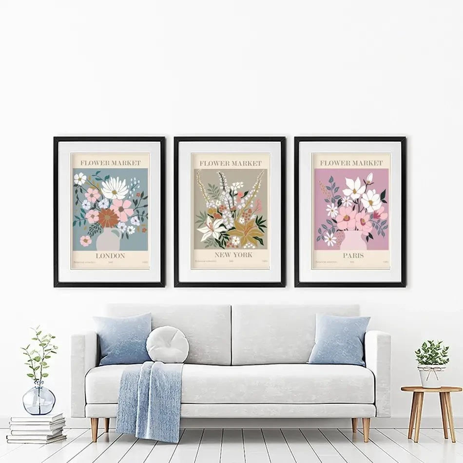 Flower Market Framed Art Print Trio Flower Market Framed Art Print Trio wall art product Lana Brow / Shutterstock