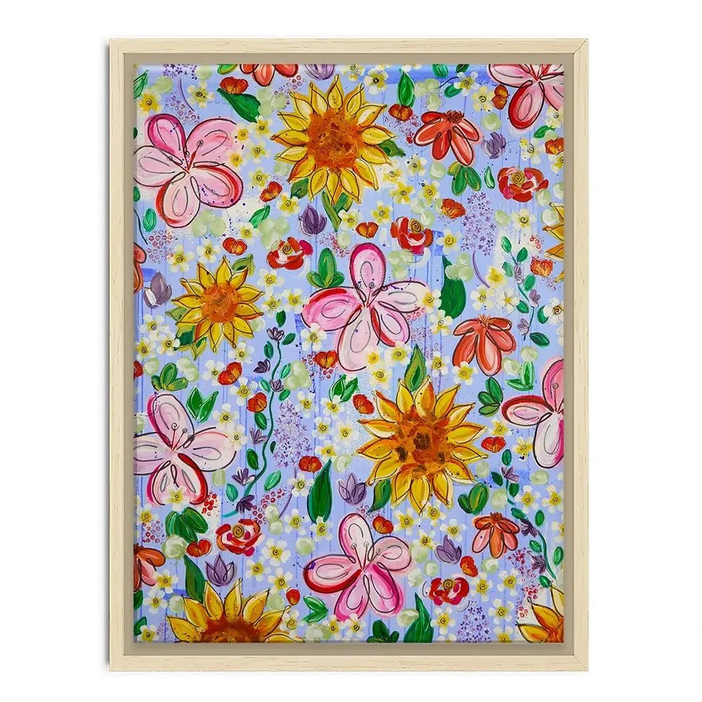 Flower Power Blue Canvas Print Flower Power Blue Canvas Print wall art product Elizabeth White