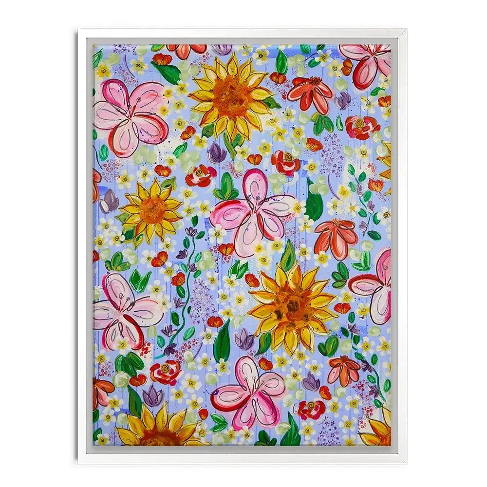Flower Power Blue Canvas Print Flower Power Blue Canvas Print wall art product Elizabeth White