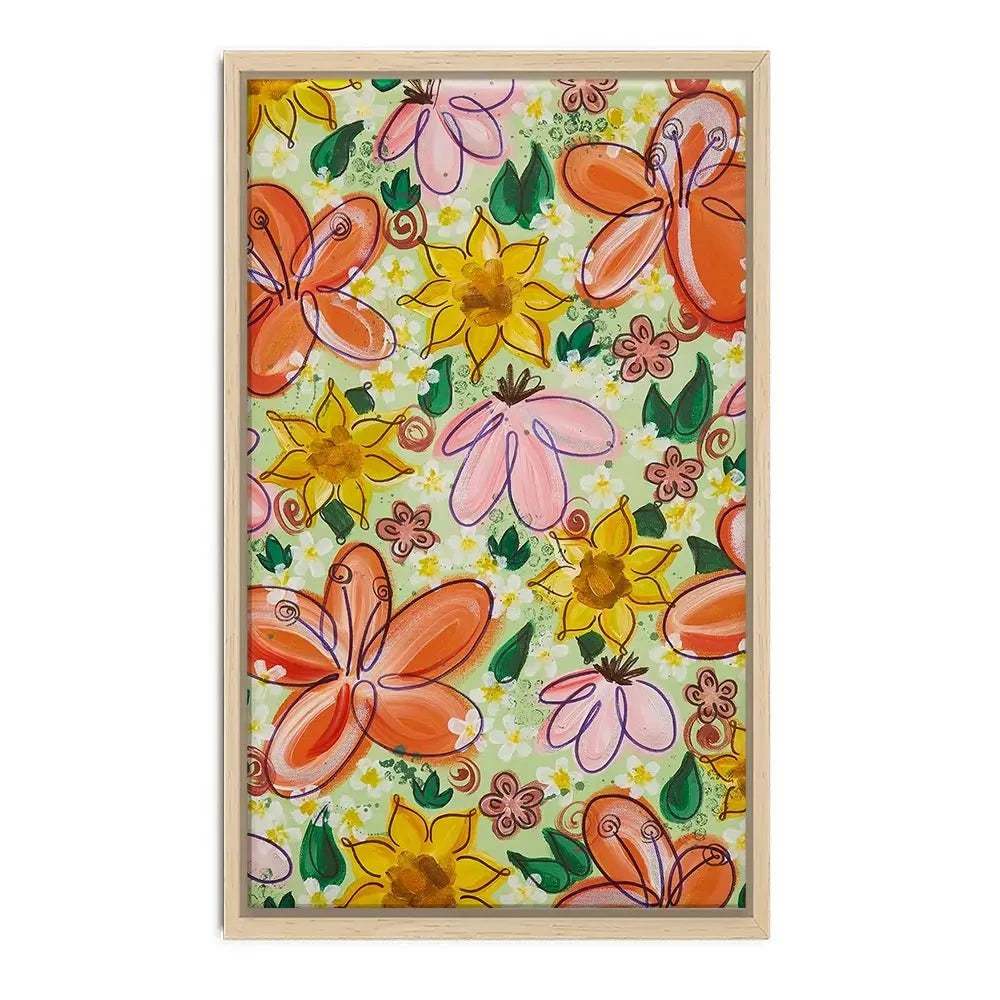 Flower Power Green Canvas Print Flower Power Green Canvas Print wall art product Elizabeth White