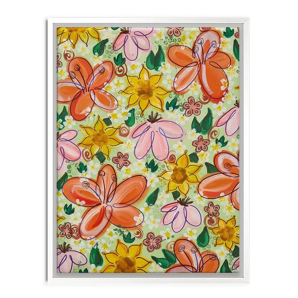 Flower Power Green Canvas Print Flower Power Green Canvas Print wall art product Elizabeth White