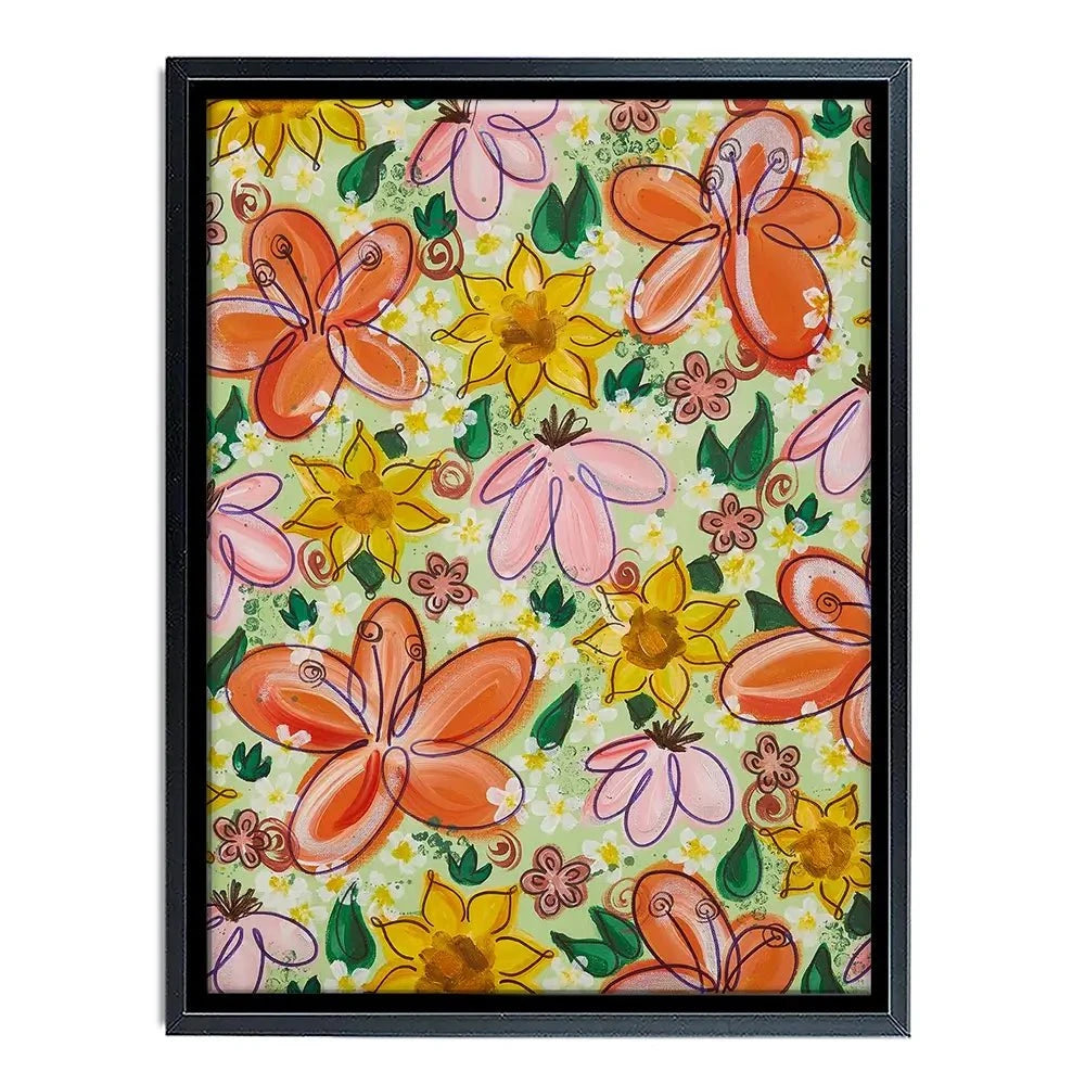 Flower Power Green Canvas Print Flower Power Green Canvas Print wall art product Elizabeth White