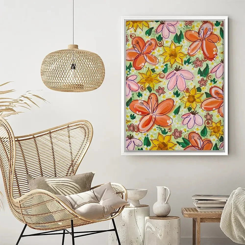 Flower Power Green Canvas Print Flower Power Green Canvas Print wall art product Elizabeth White
