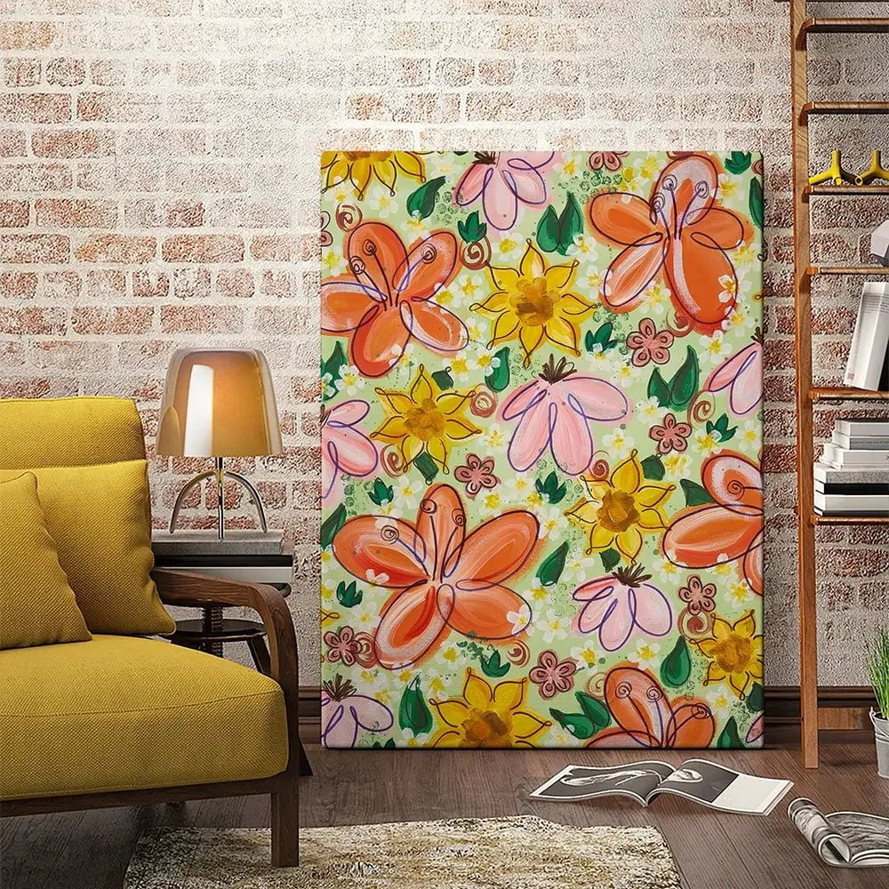 Flower Power Green Canvas Print Flower Power Green Canvas Print wall art product Elizabeth White