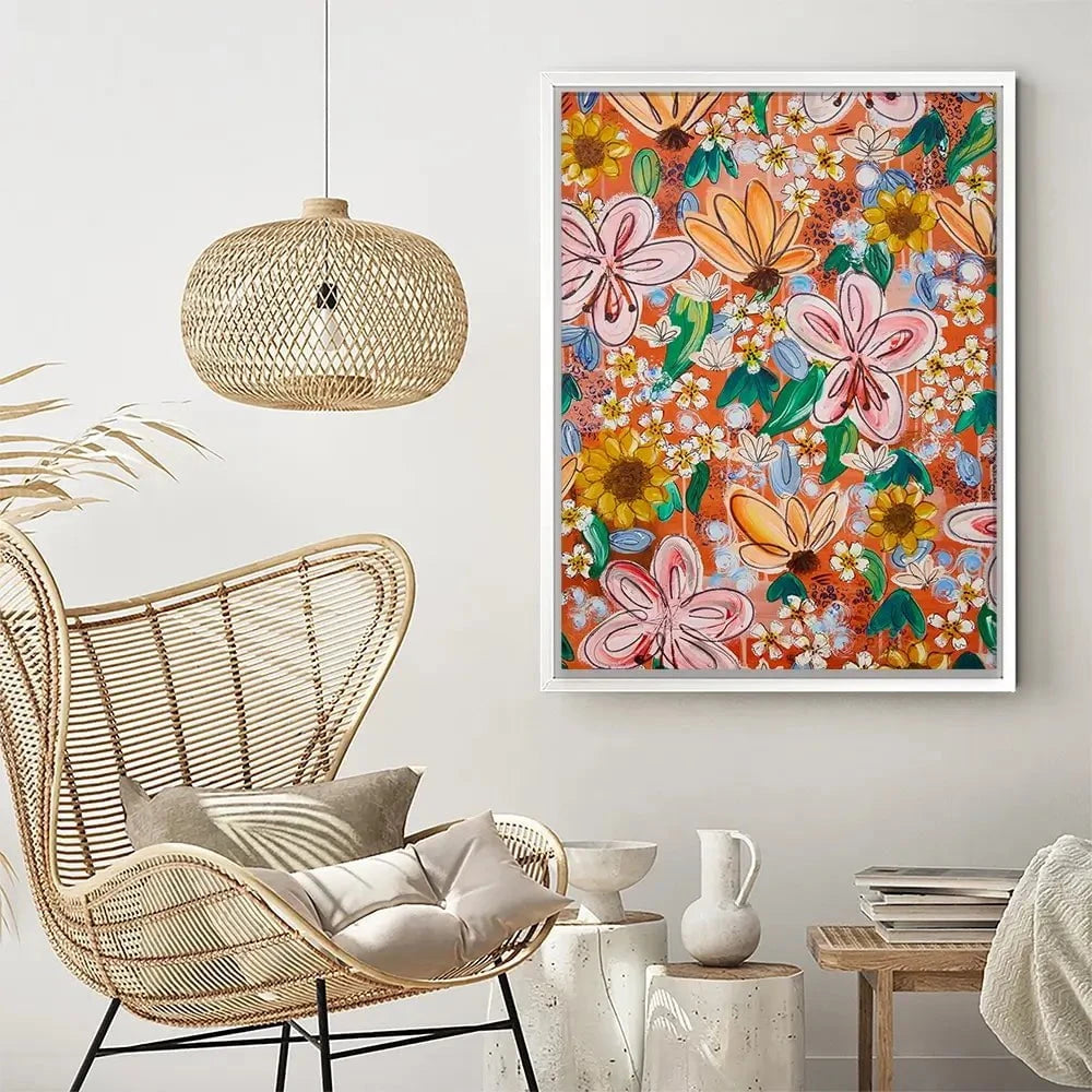 Flower Power Orange Canvas Print Flower Power Orange Canvas Print wall art product Elizabeth White