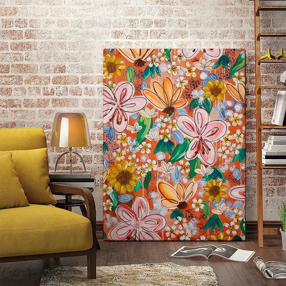 Flower Power Orange Canvas Print Flower Power Orange Canvas Print wall art product Elizabeth White