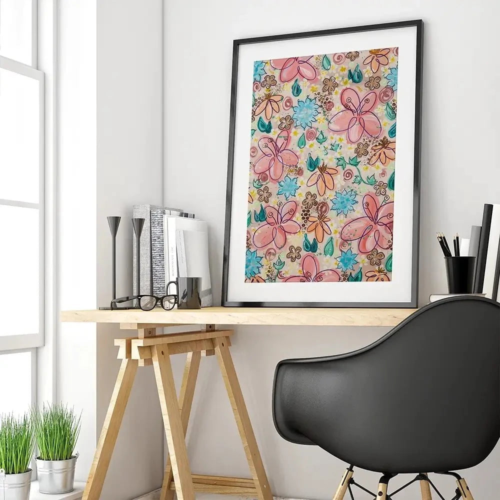Flower Power Pink Framed Art Print Flower Power Pink Framed Art Print wall art product Elizabeth White