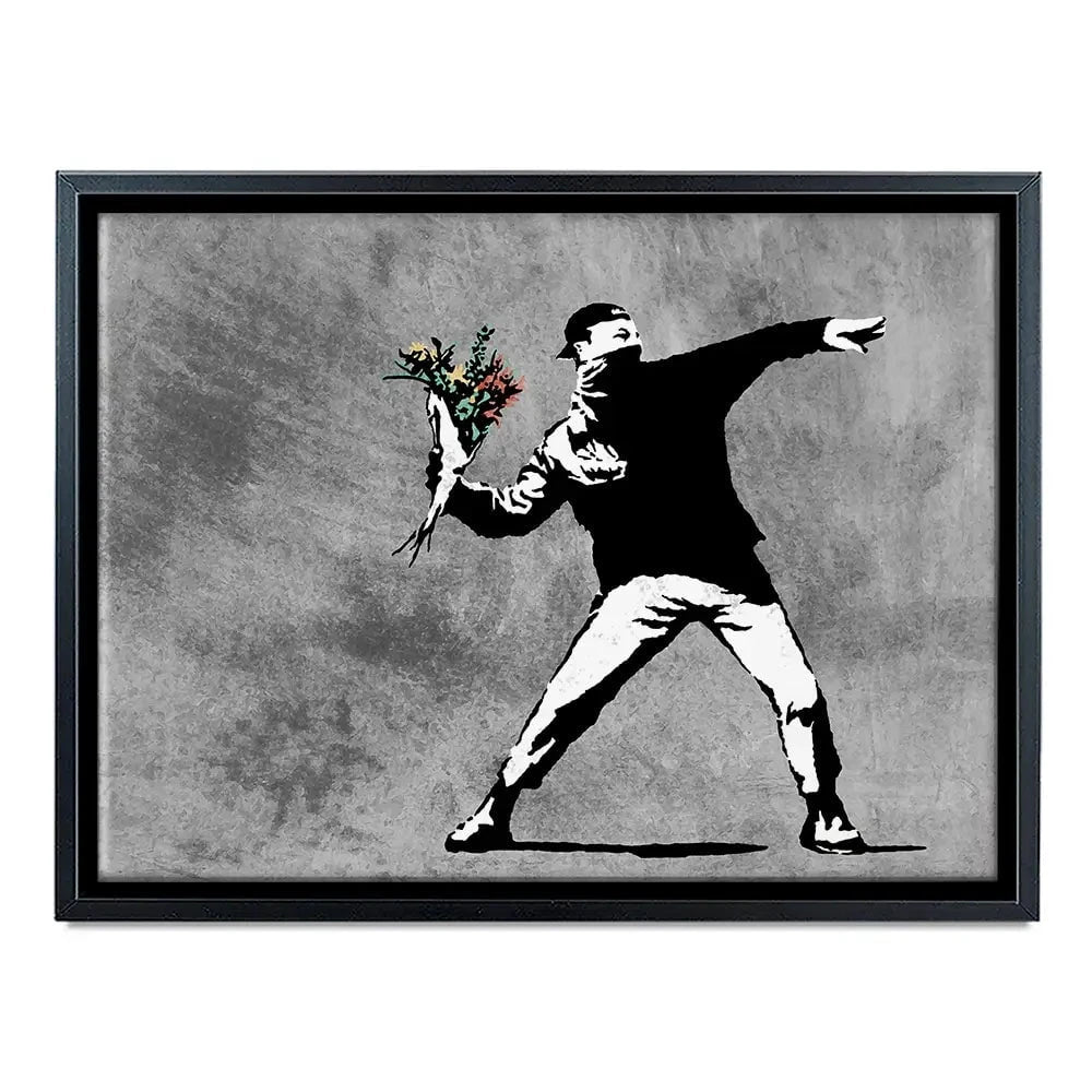 Flower Thrower Canvas Print Flower Thrower Canvas Print wall art product Banksy