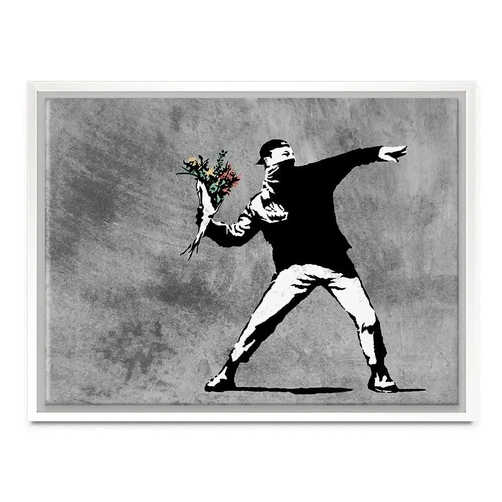 Flower Thrower Canvas Print Flower Thrower Canvas Print wall art product Banksy