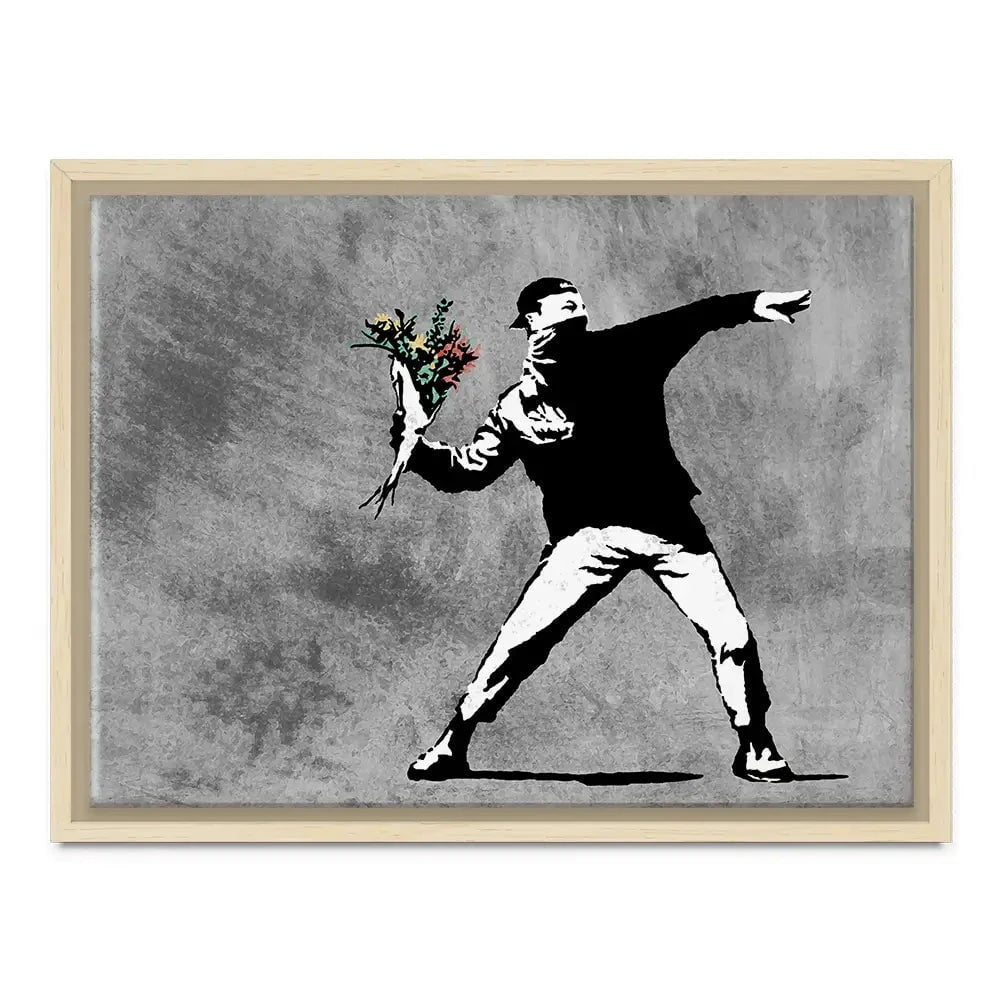 Flower Thrower Canvas Print Flower Thrower Canvas Print wall art product Banksy