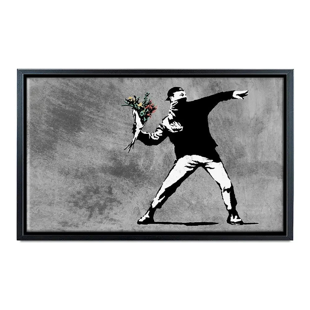 Flower Thrower Canvas Print Flower Thrower Canvas Print wall art product Banksy