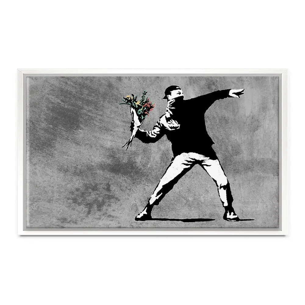 Flower Thrower Canvas Print Flower Thrower Canvas Print wall art product Banksy