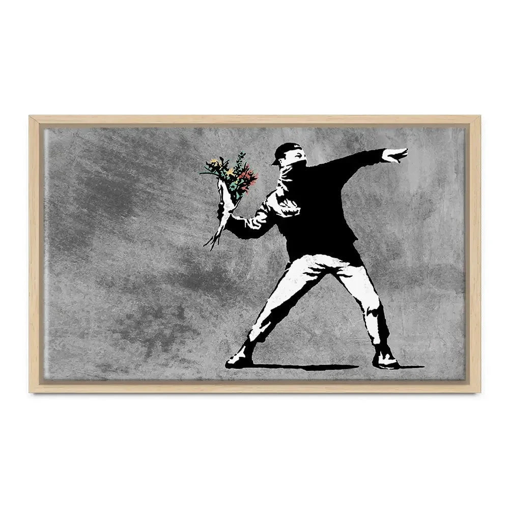 Flower Thrower Canvas Print Flower Thrower Canvas Print wall art product Banksy