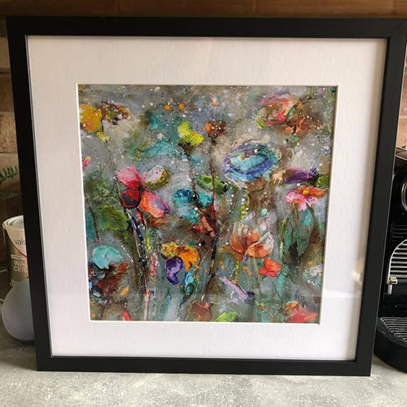 Flowers By Dawn Square Framed Art Print Flowers By Dawn Square Framed Art Print wall art product Studio Paint-Ing