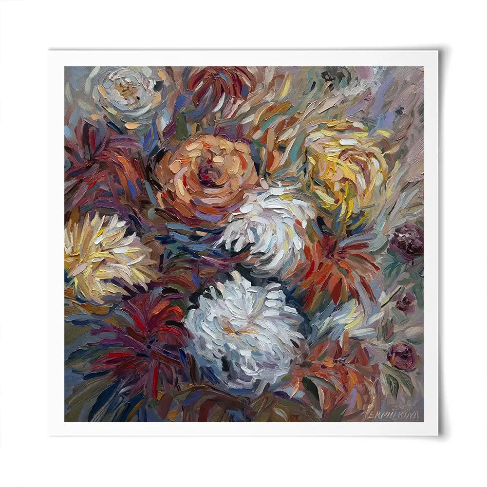 Flowers Square Art Print Flowers Square Art Print wall art product Ekaterina Ermilkina