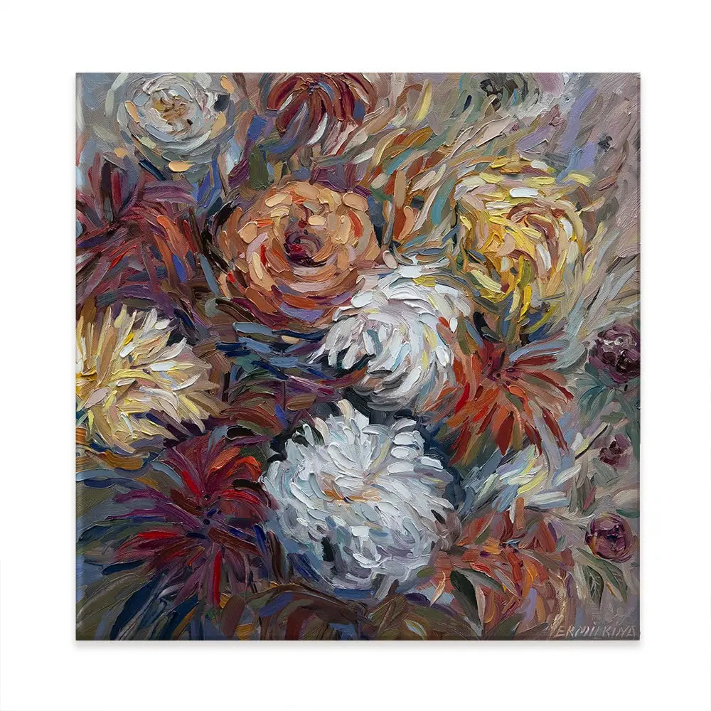 Flowers Square Canvas Print Flowers Square Canvas Print wall art product Ekaterina Ermilkina