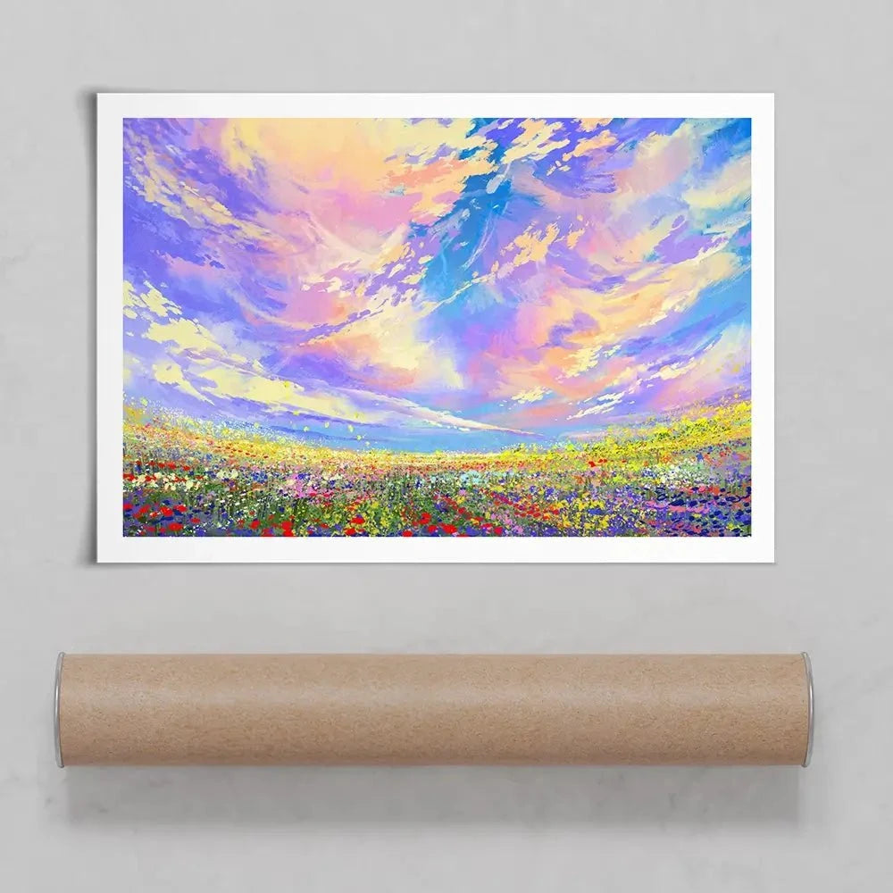 Flowers Under Clouds Art Print Flowers Under Clouds Art Print wall art product Tithi Luadthong / Shutterstock