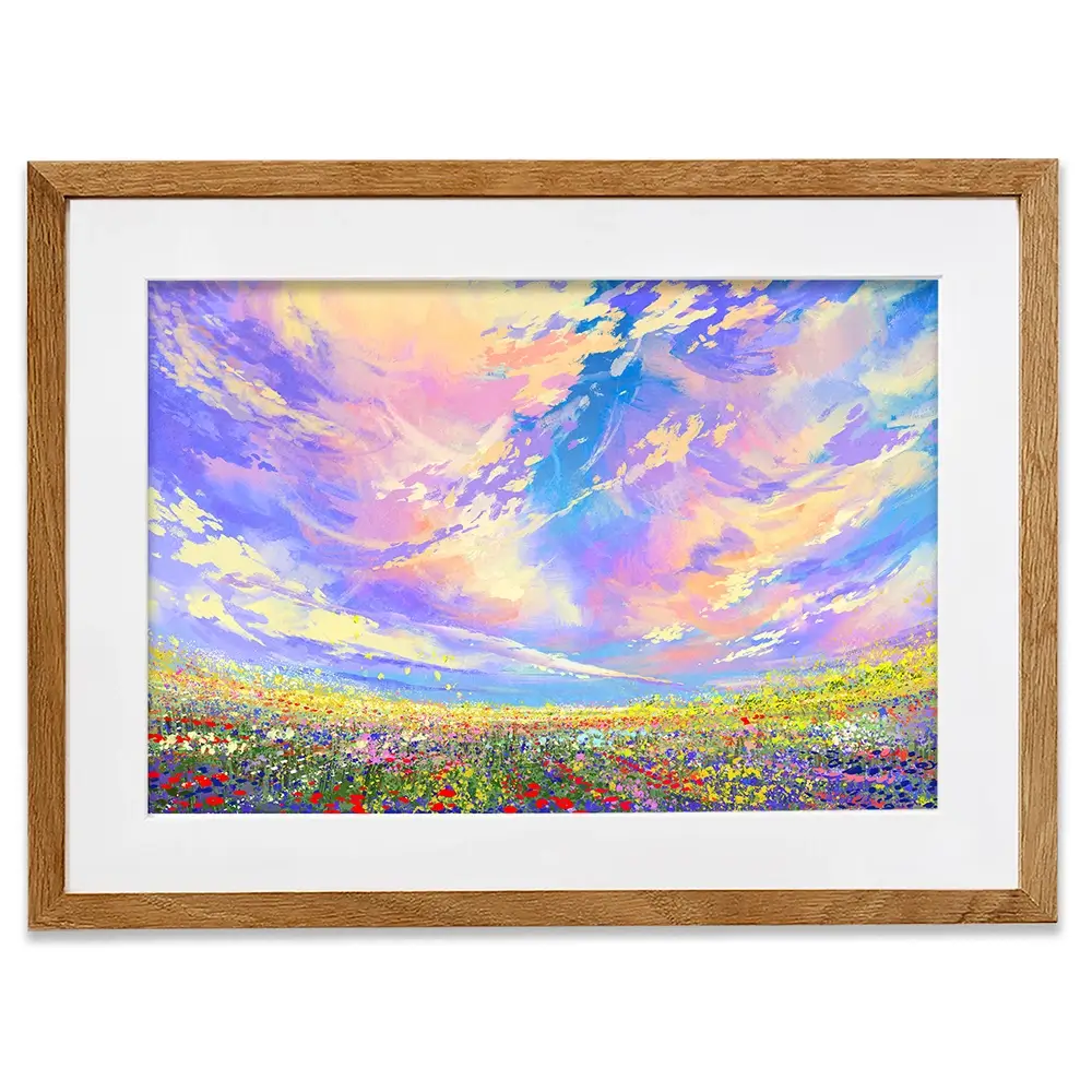 Flowers Under Clouds Framed Art Print Flowers Under Clouds Framed Art Print wall art product Tithi Luadthong / Shutterstock