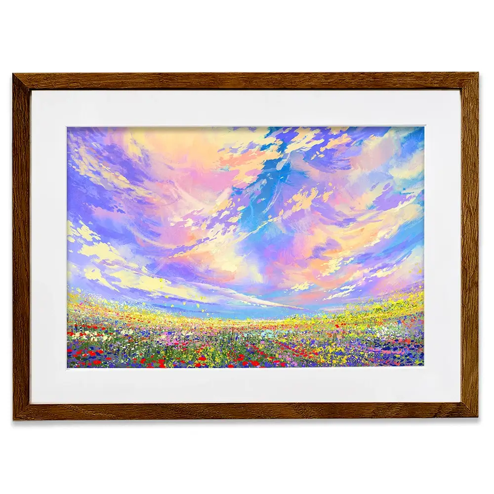 Flowers Under Clouds Framed Art Print Flowers Under Clouds Framed Art Print wall art product Tithi Luadthong / Shutterstock