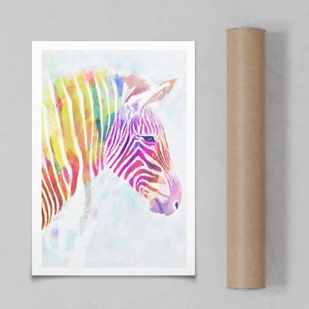 Fluroscent Zebra Art Print Fluroscent Zebra Art Print wall art product Victoria Borges