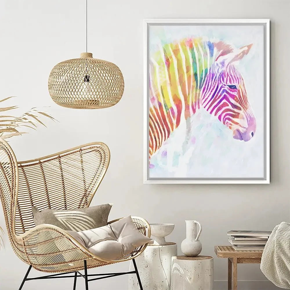 Fluroscent Zebra Canvas Print Fluroscent Zebra Canvas Print wall art product Victoria Borges