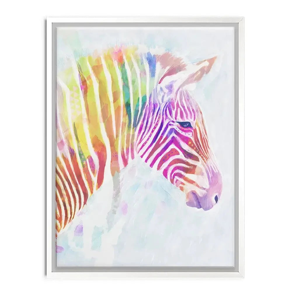 Fluroscent Zebra Canvas Print Fluroscent Zebra Canvas Print wall art product Victoria Borges