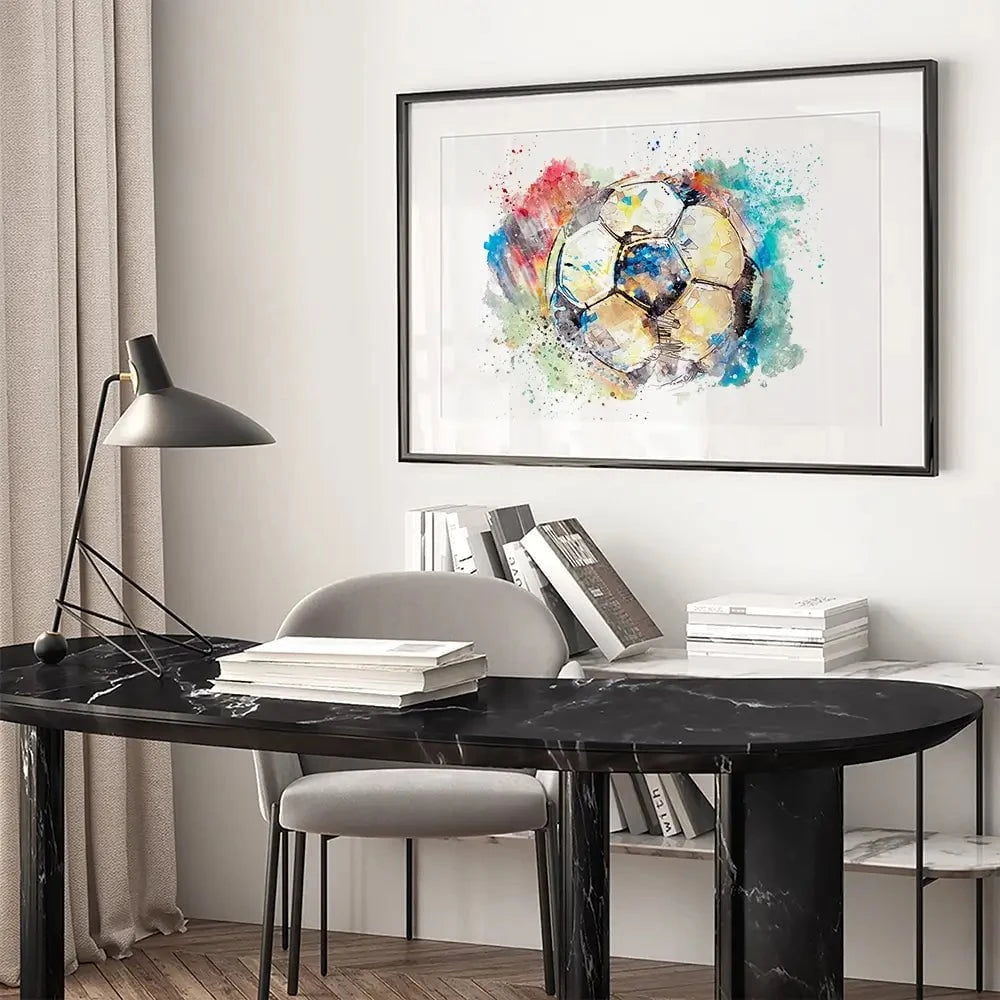 Football Splash Framed Art Print Football Splash Framed Art Print wall art product marina shin / Shutterstock