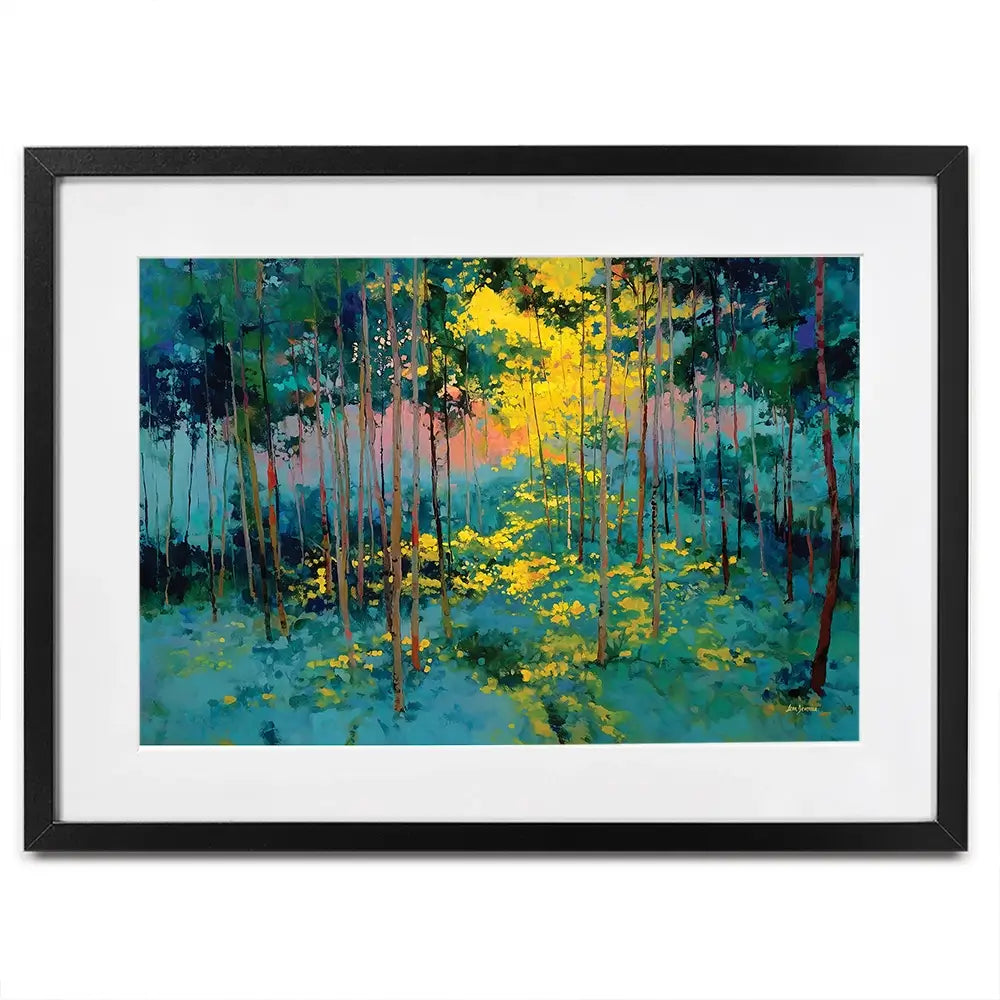Forest Bathed In Celestial Glow Framed Art Print Forest Bathed In Celestial Glow Framed Art Print wall art product Leon Devenice