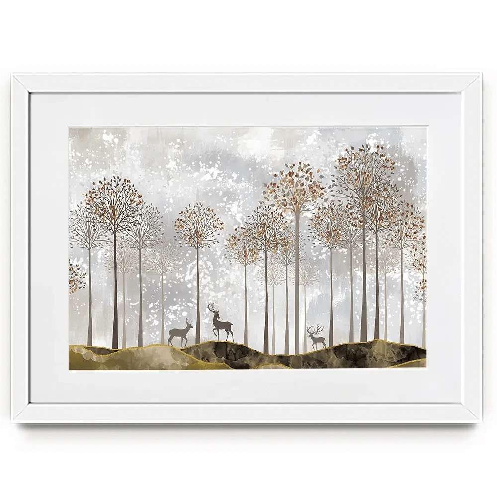 Forest Deer Framed Art Print Forest Deer Framed Art Print wall art product 3d artwork wallpaper / Shutterstock