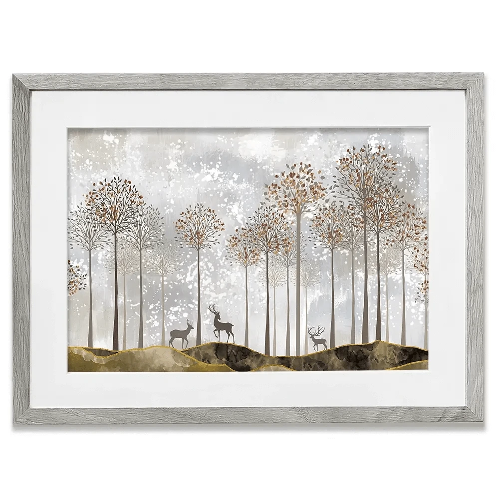 Forest Deer Framed Art Print Forest Deer Framed Art Print wall art product 3d artwork wallpaper / Shutterstock