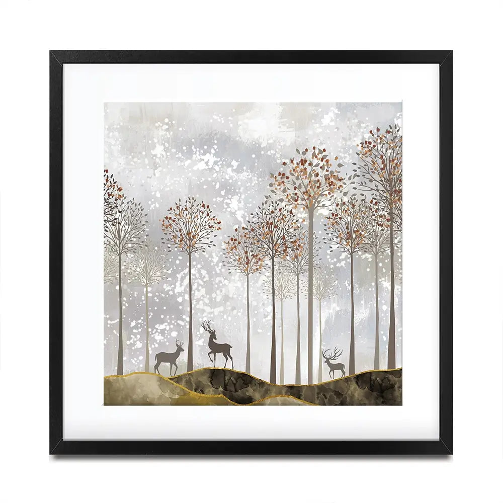 Forest Deer Square Framed Art Print Forest Deer Square Framed Art Print wall art product 3d artwork wallpaper / Shutterstock