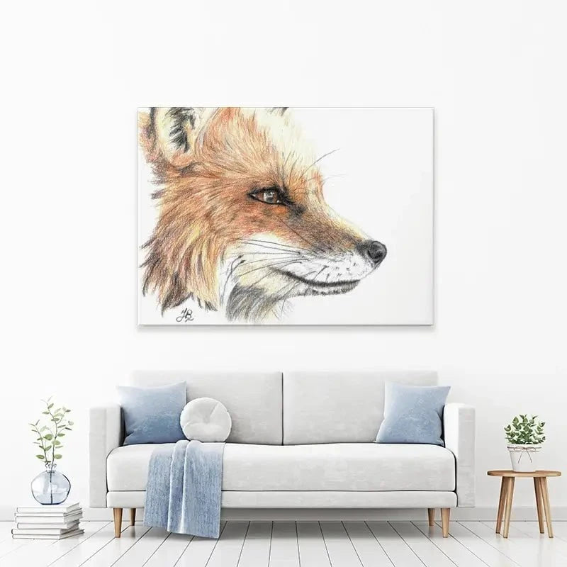 Fox Illustration Canvas Print Fox Illustration Canvas Print wall art product Jackie Bridges