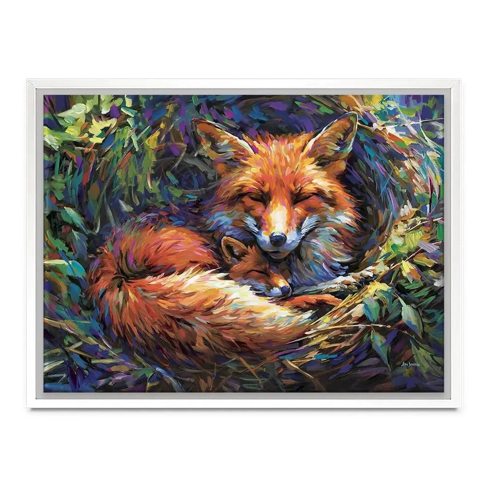 Foxes Nestled In Warmth Canvas Print Foxes Nestled In Warmth Canvas Print wall art product Leon Devenice