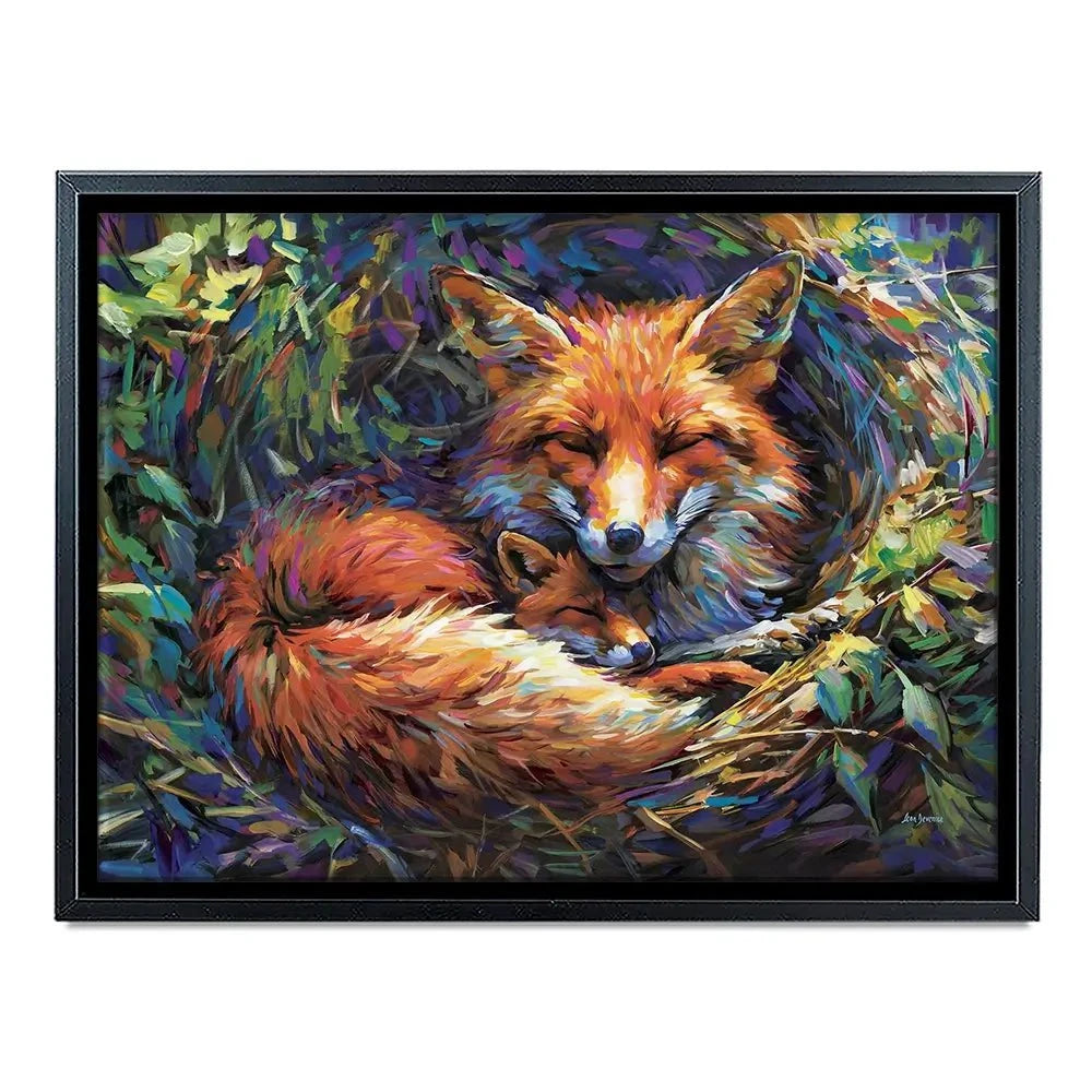 Foxes Nestled In Warmth Canvas Print Foxes Nestled In Warmth Canvas Print wall art product Leon Devenice