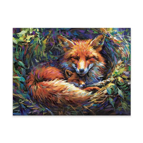 Foxes Nestled In Warmth Canvas Print Foxes Nestled In Warmth Canvas Print wall art product Leon Devenice