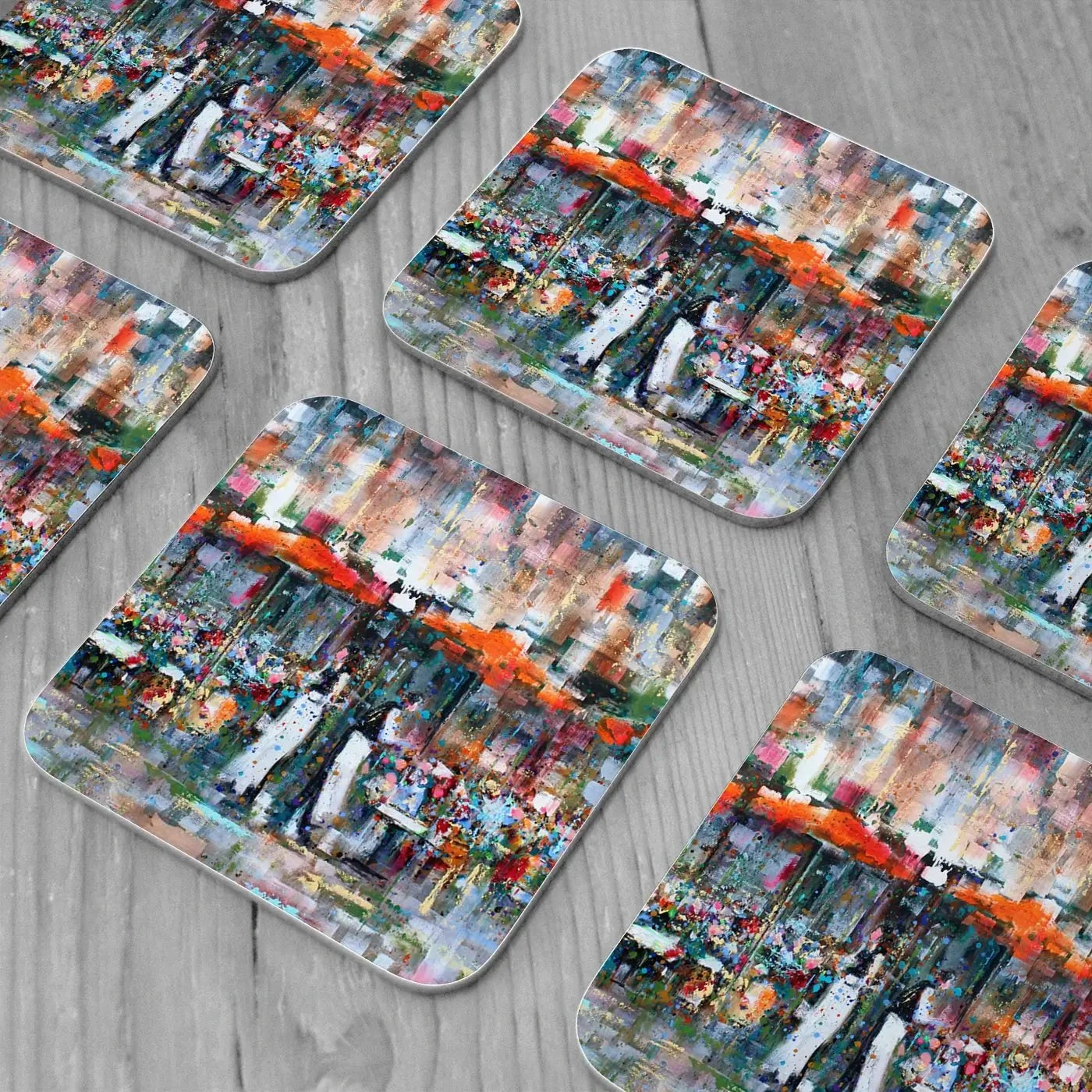 French Terras Coaster Set Rainbow Soul Tree Coaster Set | Rainbow Soul Tree Art Coasters wall art product Studio Paint-Ing