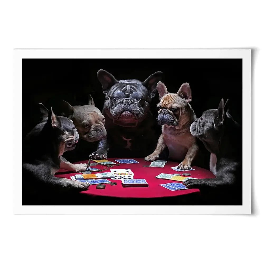 Frenchies Playing Poker Art Print Frenchies Playing Poker Art Print wall art product Alexander Sviridov / Shutterstock