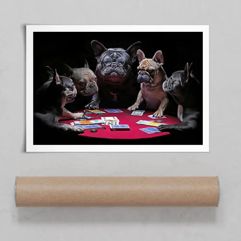 Frenchies Playing Poker Art Print Frenchies Playing Poker Art Print wall art product Alexander Sviridov / Shutterstock
