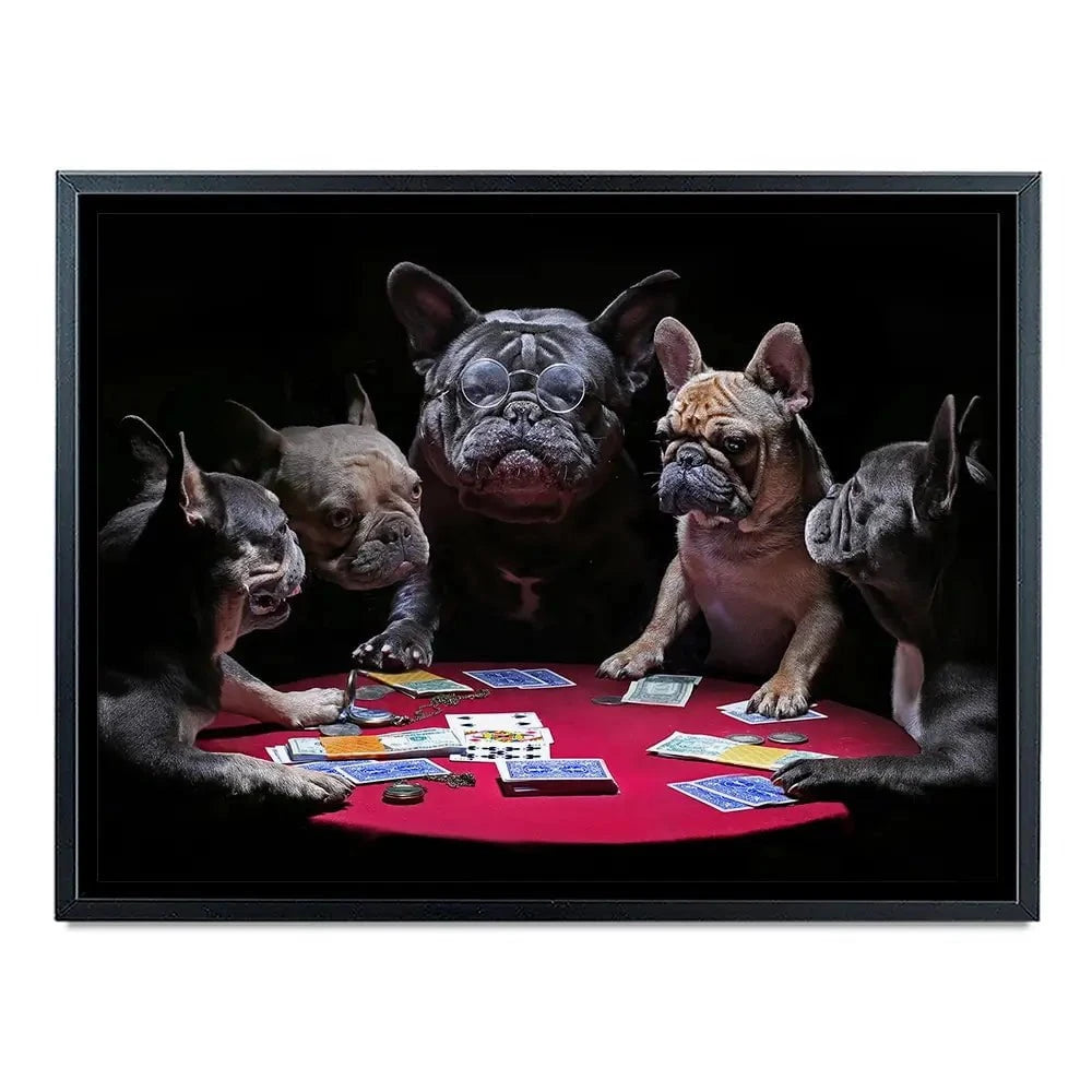 Frenchies Playing Poker Canvas Print Frenchies Playing Poker Canvas Print wall art product Alexander Sviridov / Shutterstock